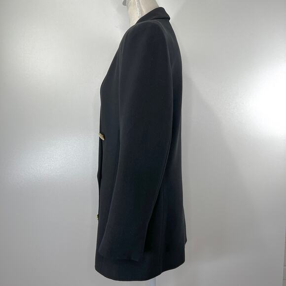 Vintage 80s Ilie Wacs Double Breasted Blazer Black Bergdorf Goodman - Picture 5 of 8